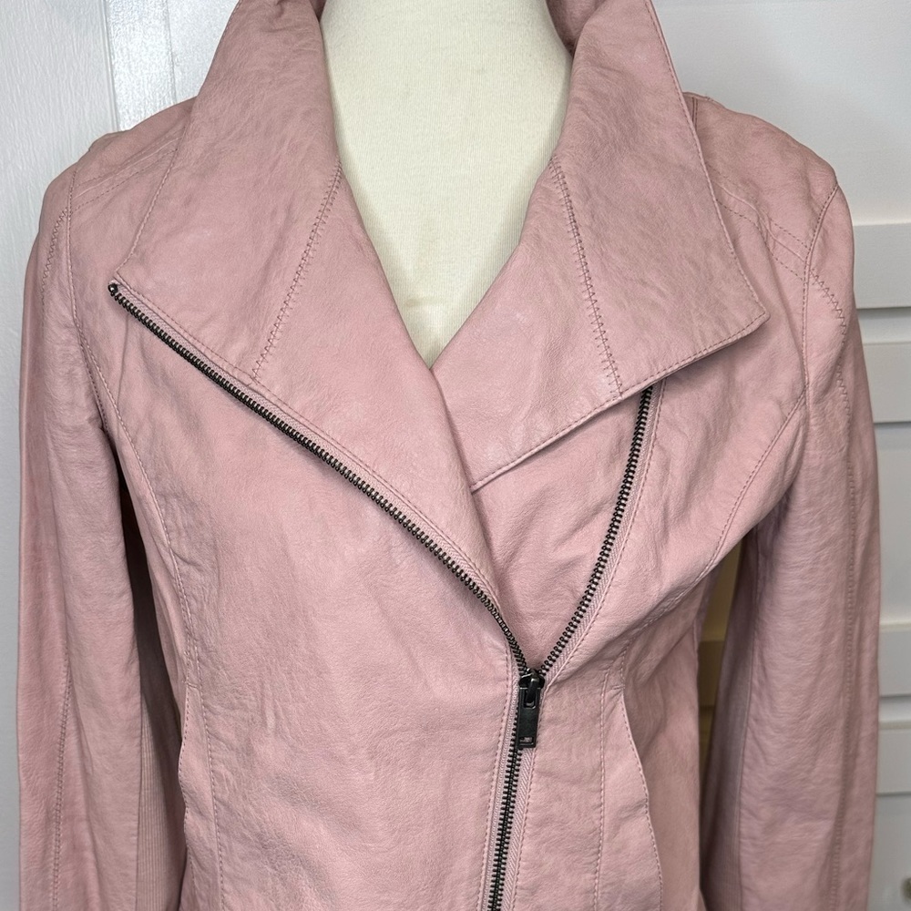 Anthropologie faux leather jacket in adorable dusty rose - Picture 14 of 14